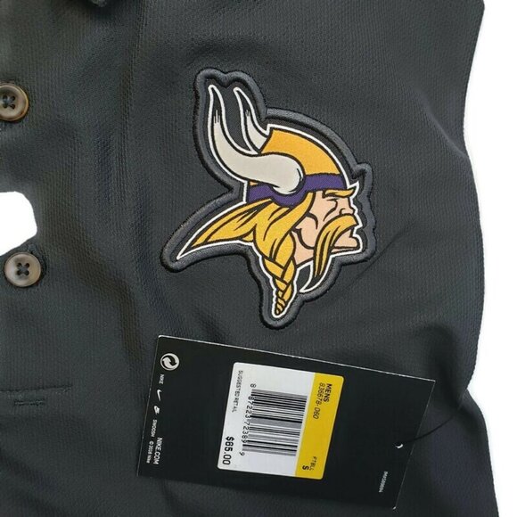 Nike Team Issue Dri-Fit Polo Shirt Mens Size Small NFL Minnesota Vikings Gray - Picture 5 of 6